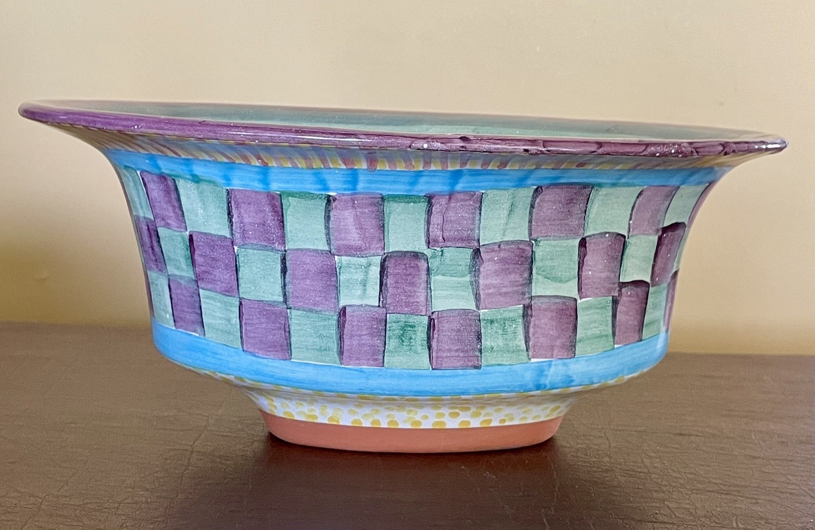 Mackenzie Childs Large Footed Serving Dish Chowder New