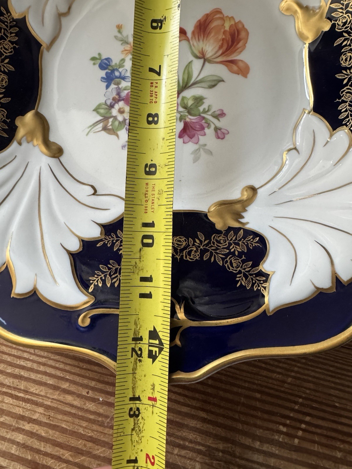 Weimer Echt-Kobalt Porcelain Plate Shallow Bowl GERMANY 12.75” Beautiful Plate