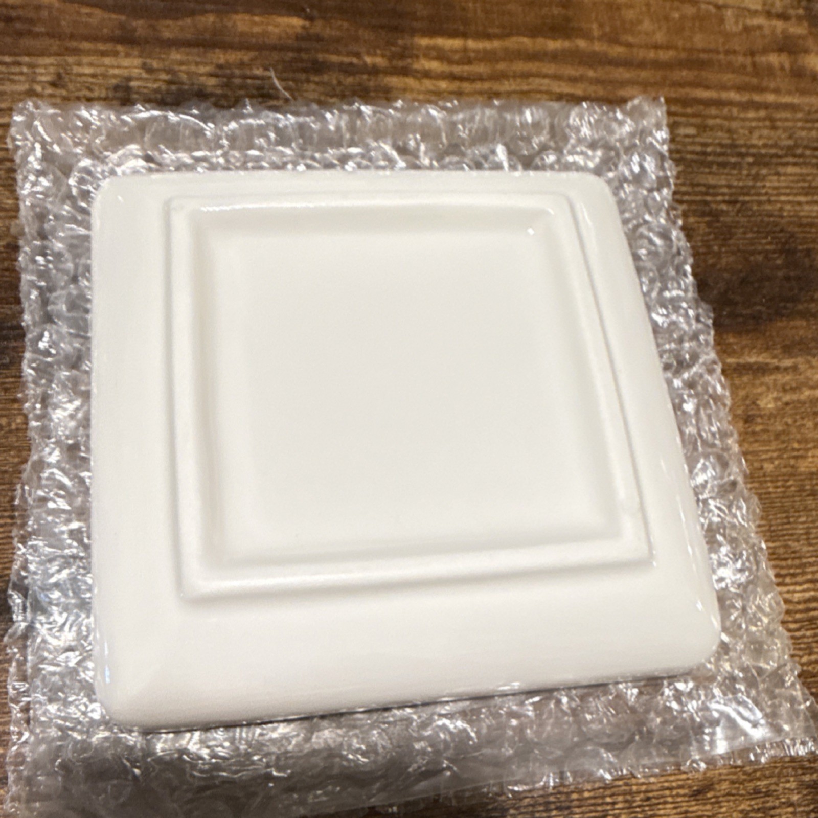 Ceramic Square Tray w/ Penguin Pattern, Glossy Finish, 5in, 1 Piece