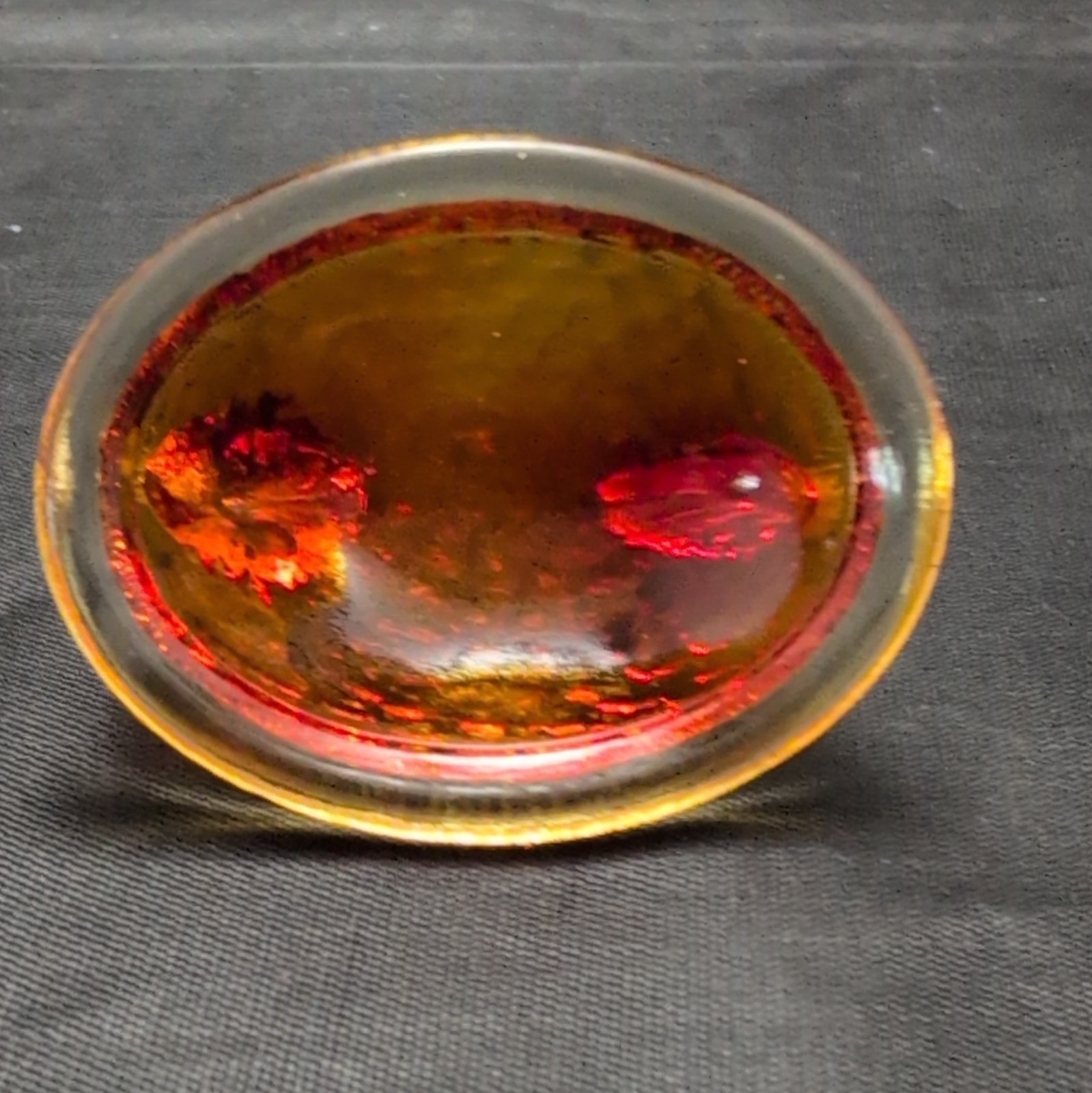 Amber Red Glass Chicken Covered Dish with Lid Included, Round, 2 – 1/2in