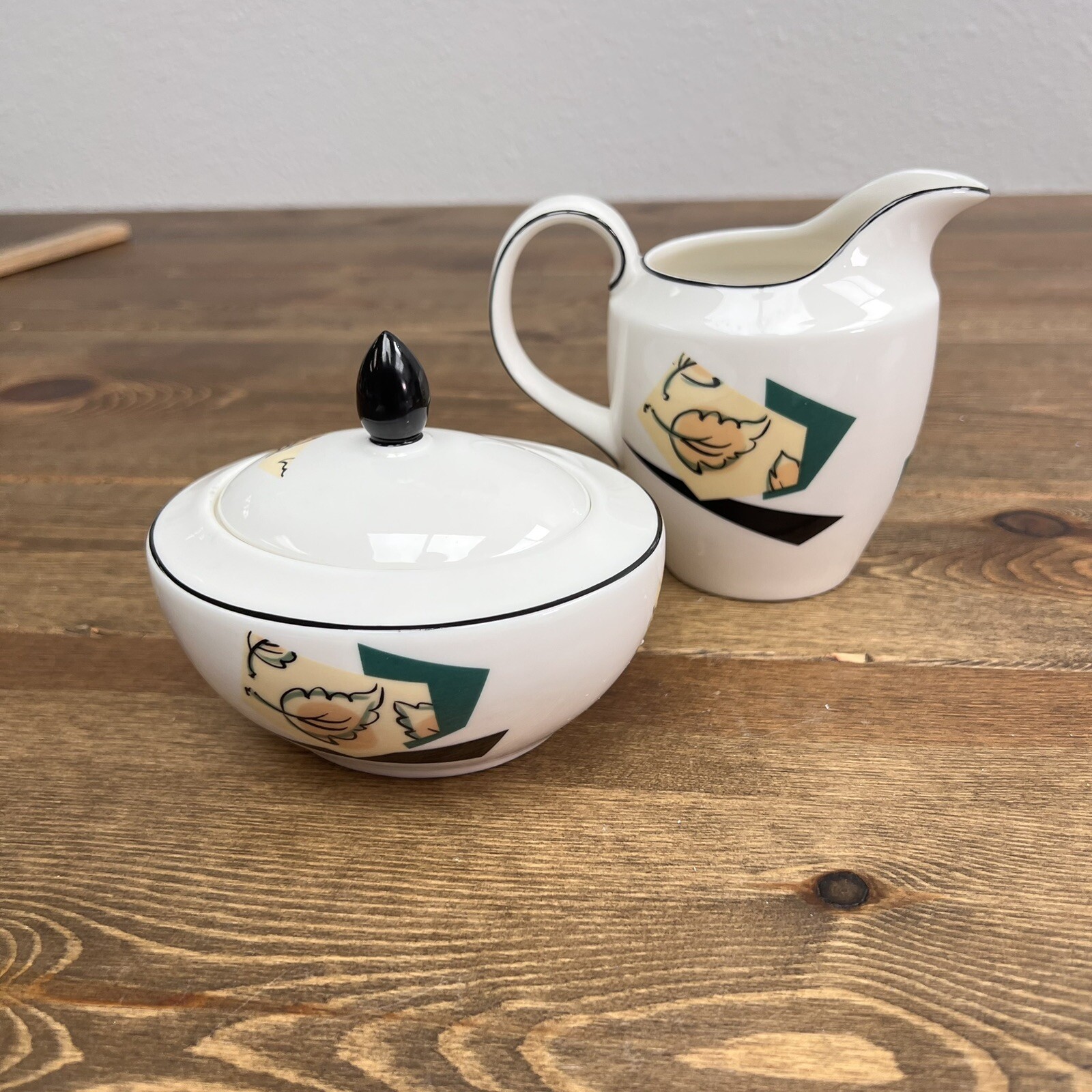 Vintage Doulton Central Park Creamer and Sugar Bowl Set
