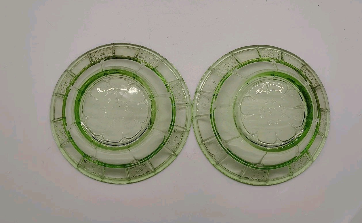 Depression Uranium Mixed Piece Glass Lot, 6 Pieces, UV Glow, VINTAGE
