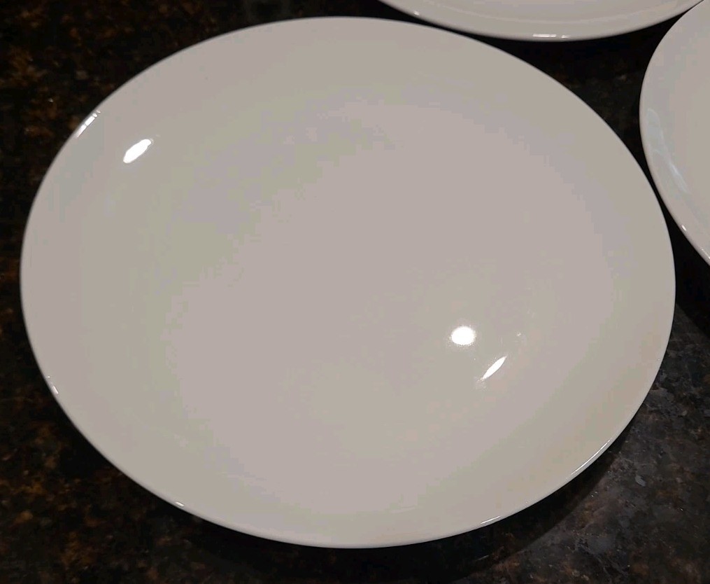 SET OF 5 Godinger Elegant Dining Bone China Round White 9 1/8” Luncheon Plates