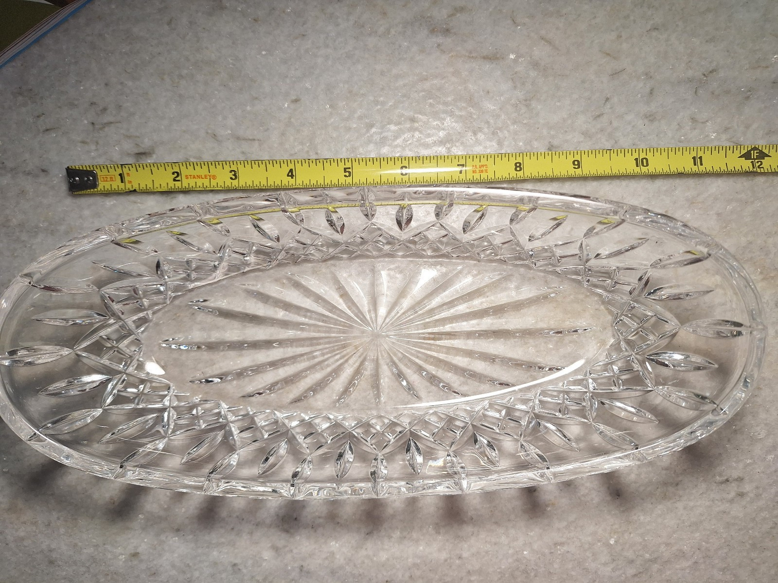 Waterford Crystal Lismore 11″ Celery / Relish Tray – Signed – Deep Cut Diamonds