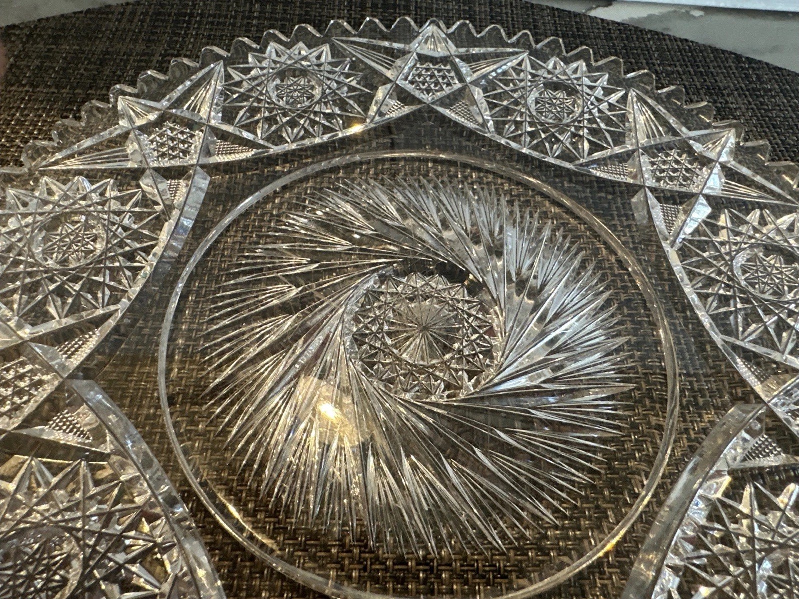 Antique ABP Brilliant Period Cut Glass 8 3/4”Serving Plate Circa 1905 – 1910