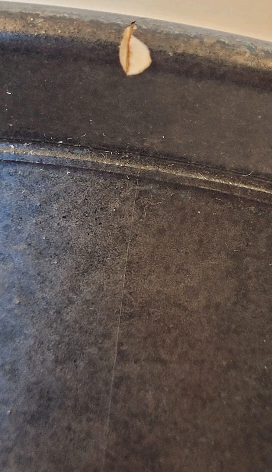 Signed Richard Aerni 1992 Glazed Stoneware Pottery Bowl 13.5″ Diameter, Crack