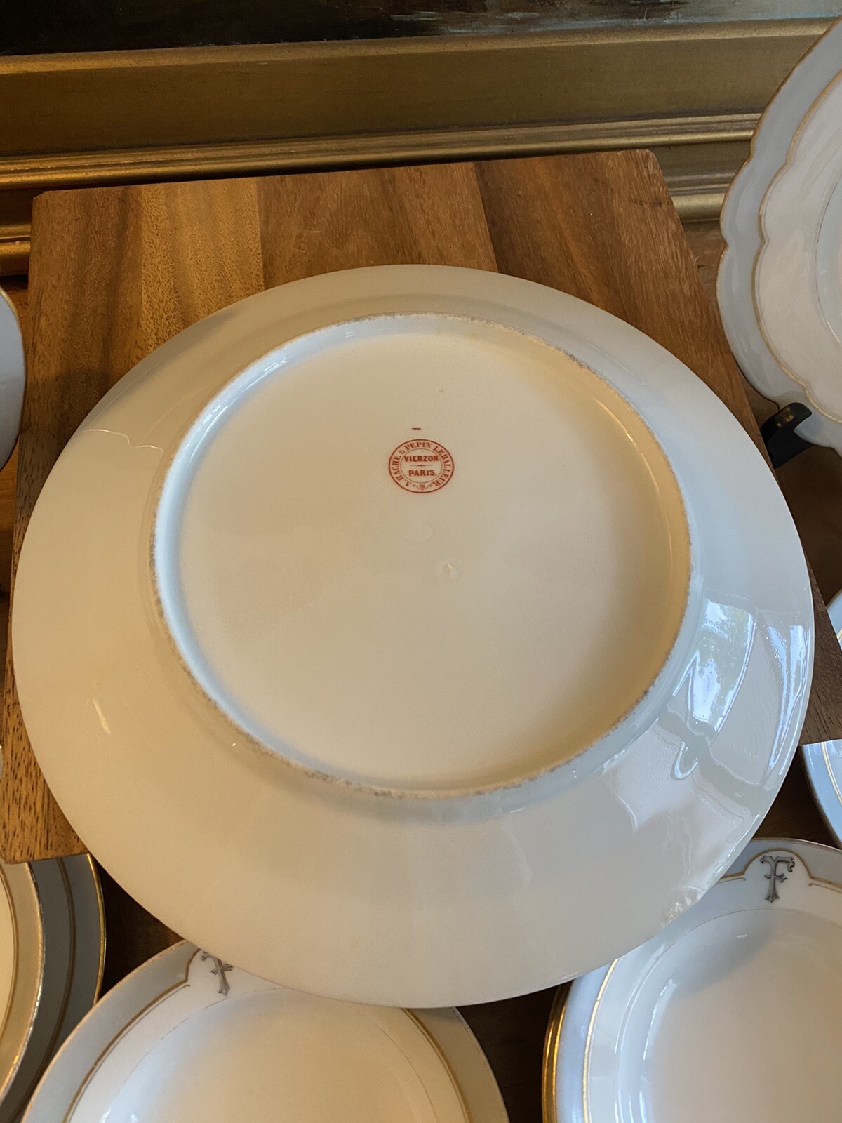 A. HACHE & PEPIN Vierzon Lehalleur SET PLATES & BOWLS Paris c. 1890-1900 Antique