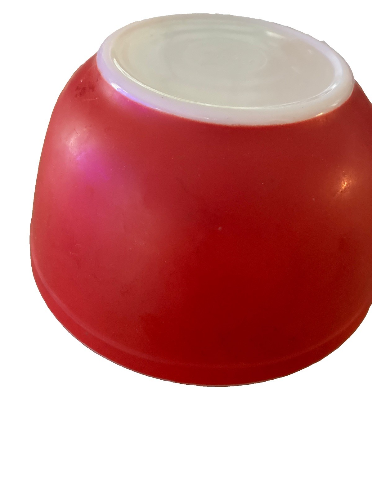Vintage Pyrex No.402 Red 1 1/2 Quart Mixing Bowl Mid 1950’s-1960’s 7 1/8″x4 5/8″