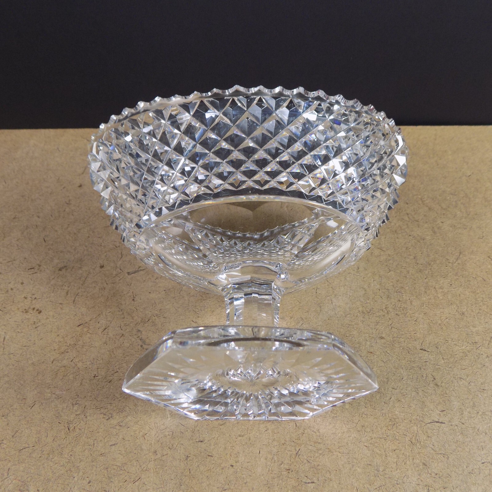 Antique Anglo Irish Cut Glass Crystal Jelly Compote Sweetmeat Dish