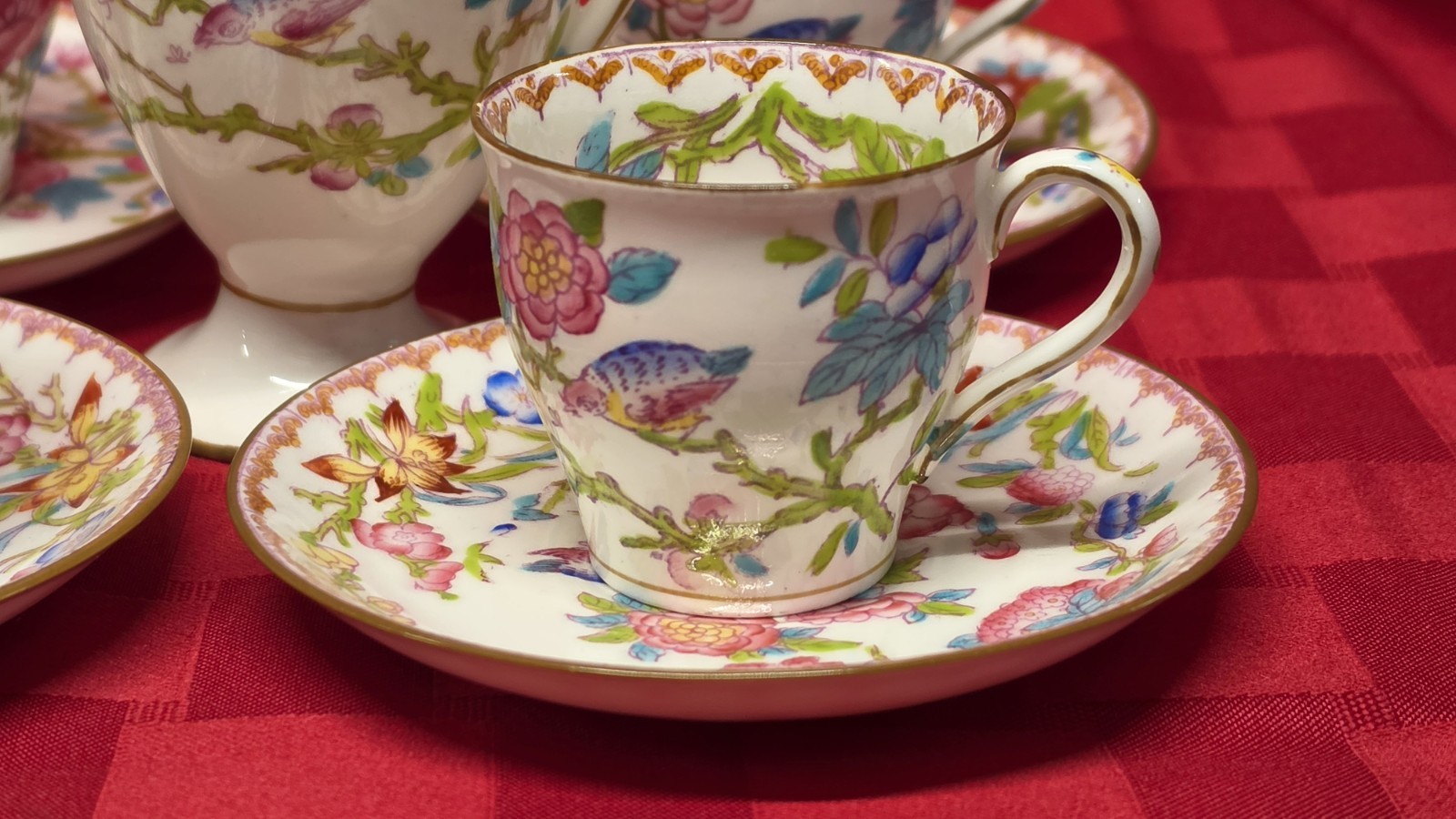 Antique Minton Cuckoo 3934 Demitasse Cups Saucers Creamer Prael Hegele Portland