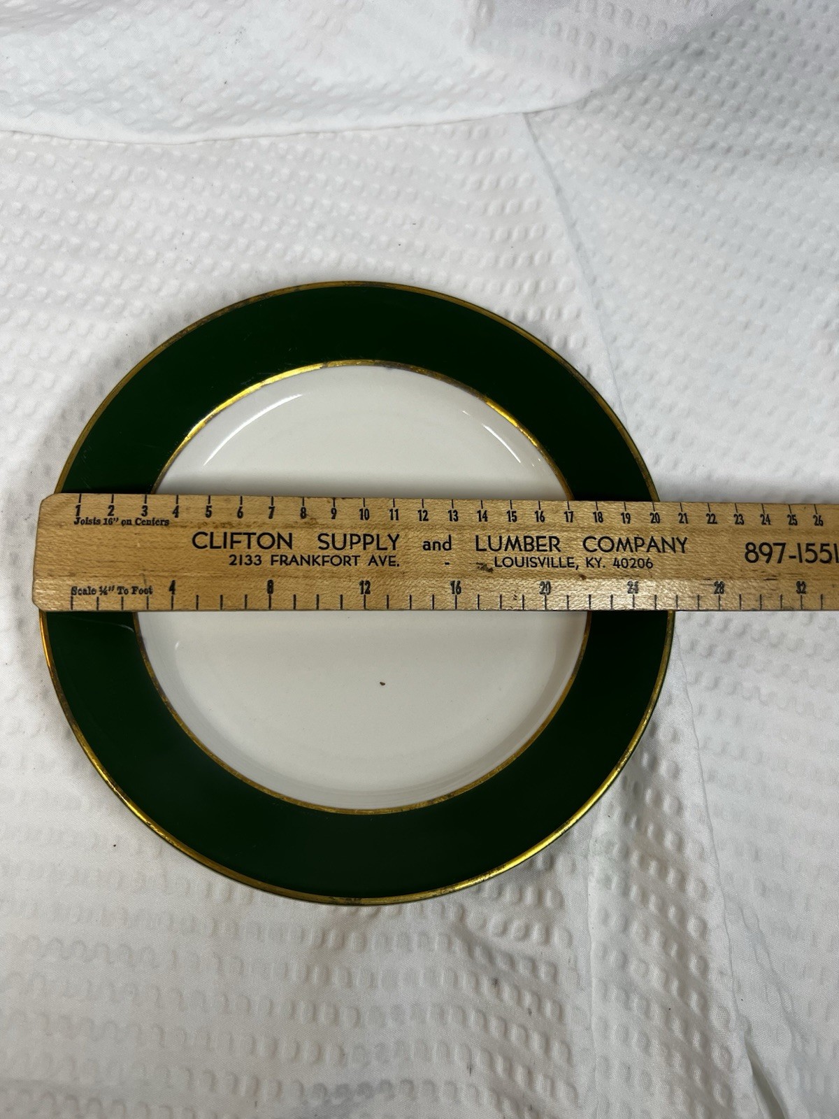 Homer Laughlin Dinner Plate Round Dark Green Wide Single Band