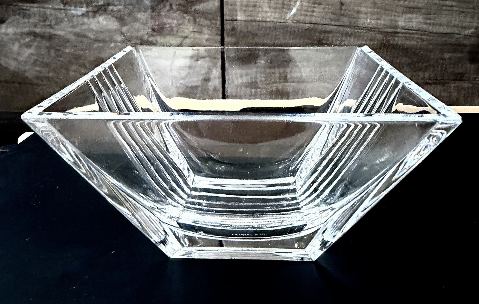 TIFFANY & CO Metropolis 4.25″ Square Bowl Cut Lead Crystal Made in Germany