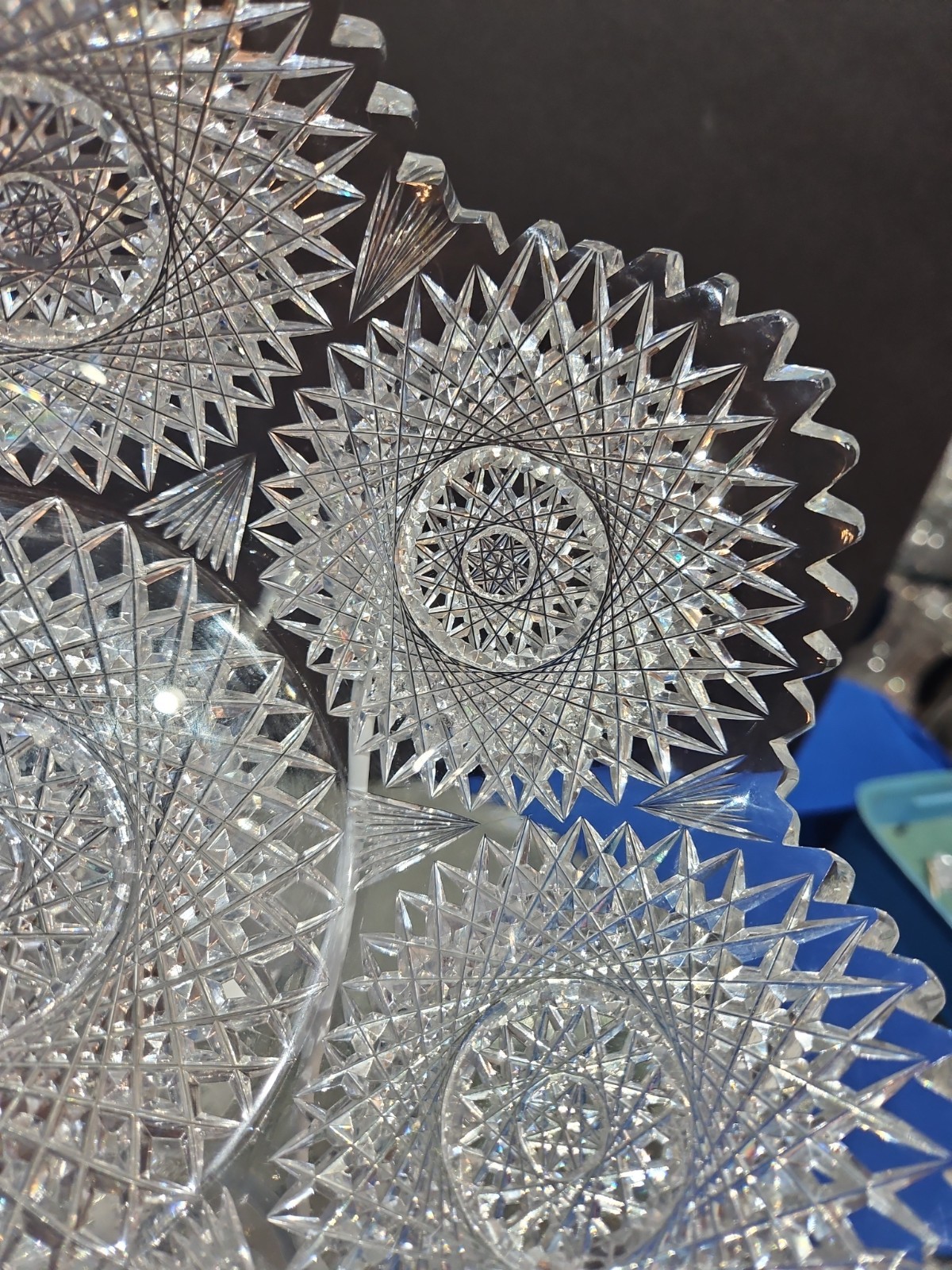 Extra Thick Bowl c.1900 American Brilliant Period Cut Glass Crystal Krantz Smith