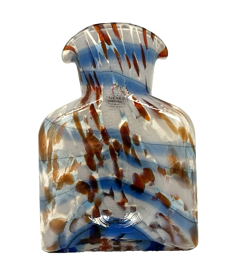 Blenko Glass Water Bottle 384 – Patriotic – Red White and Blue