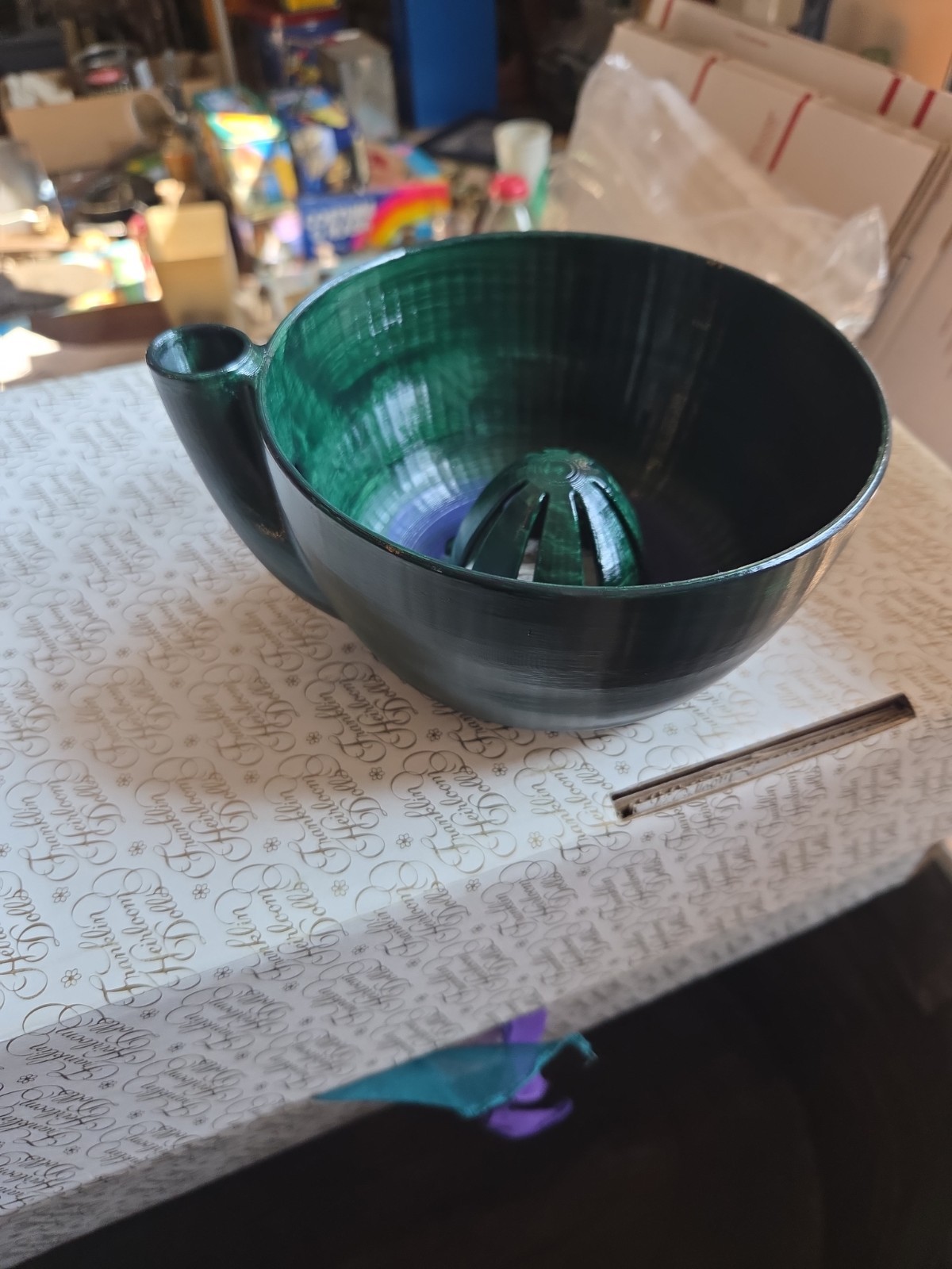 Self Rotating Berry Bowl 3D Printed Quick Self Rotating Basket Green rinser
