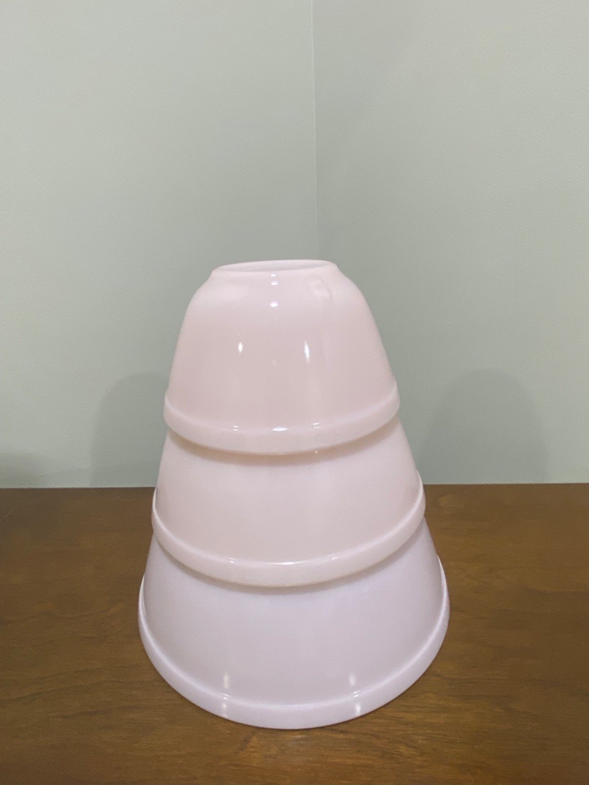 Mosser Glass USA Crown Tuscan Pink Set of 3 Mixing Bowls Brand New!!!