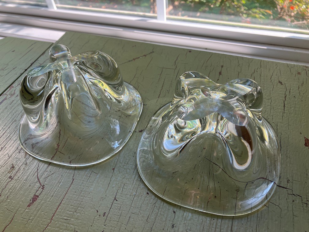 Pair of Magnor Norway Art Glass Bowls Scandinavian Mid Century Modern Design