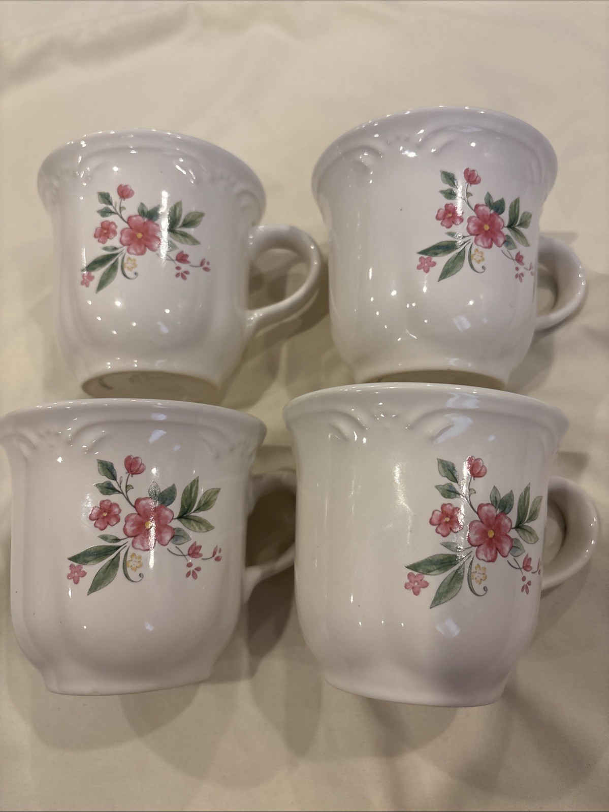4 Pfaltzgraff Meadow Lane Coffee Mug Tea Cup 3.5”H 3.5”D USA 1992-2007