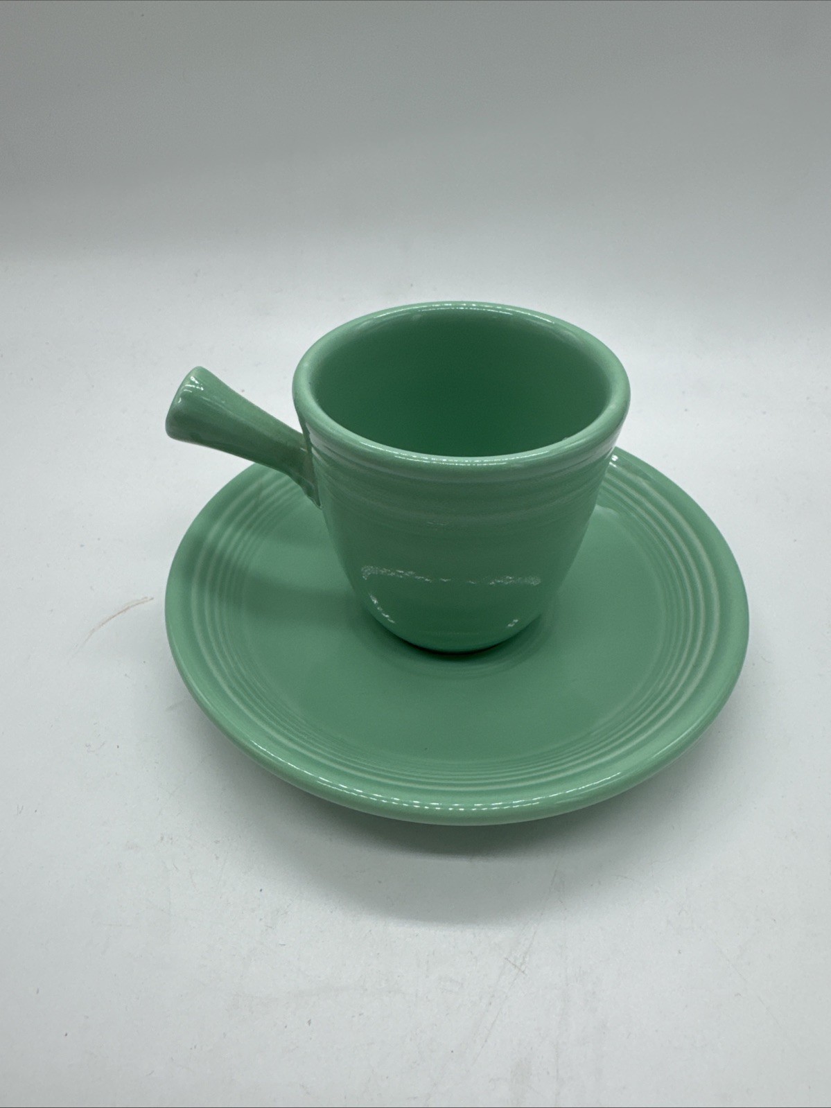 Vintage Sea Mist Green Fiestaware Fiesta Espresso Demitasse Cup & Saucer