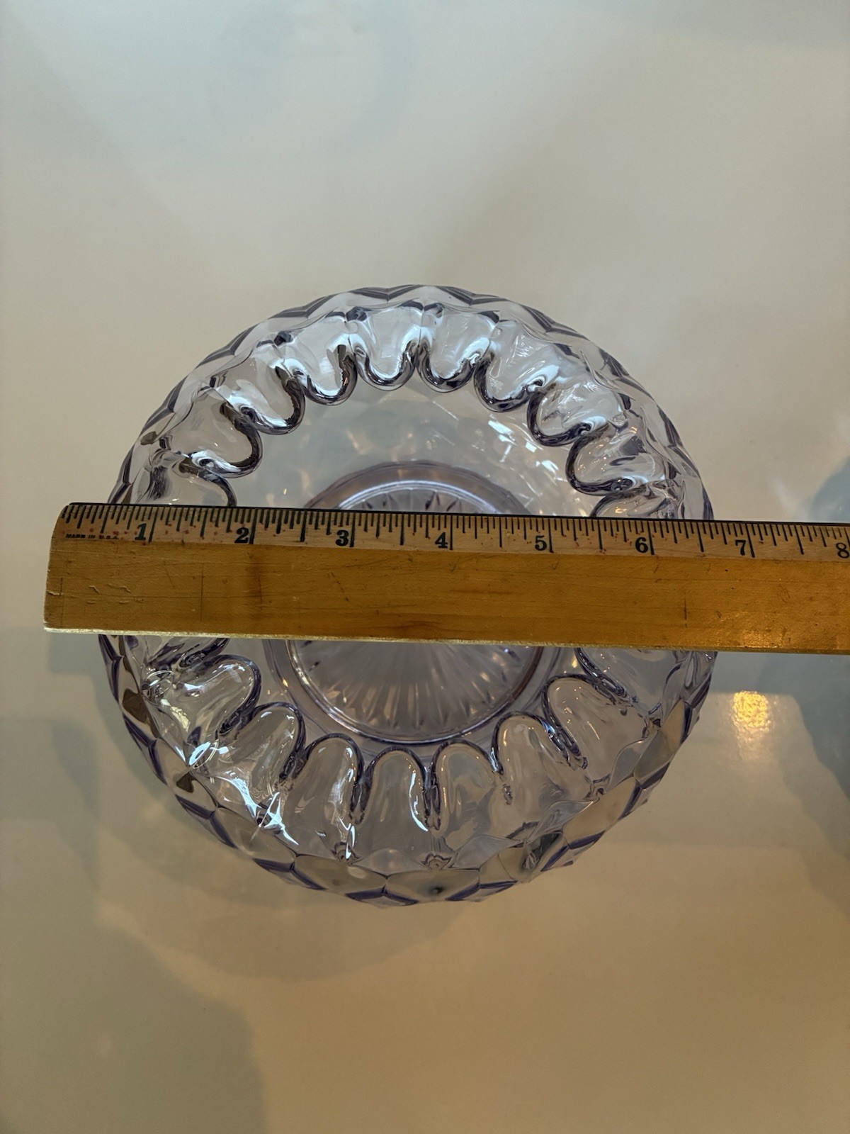 Antique/Vintage Fostoria American Glass Rose Bowl Centerpiece Cube Pattern Set 2