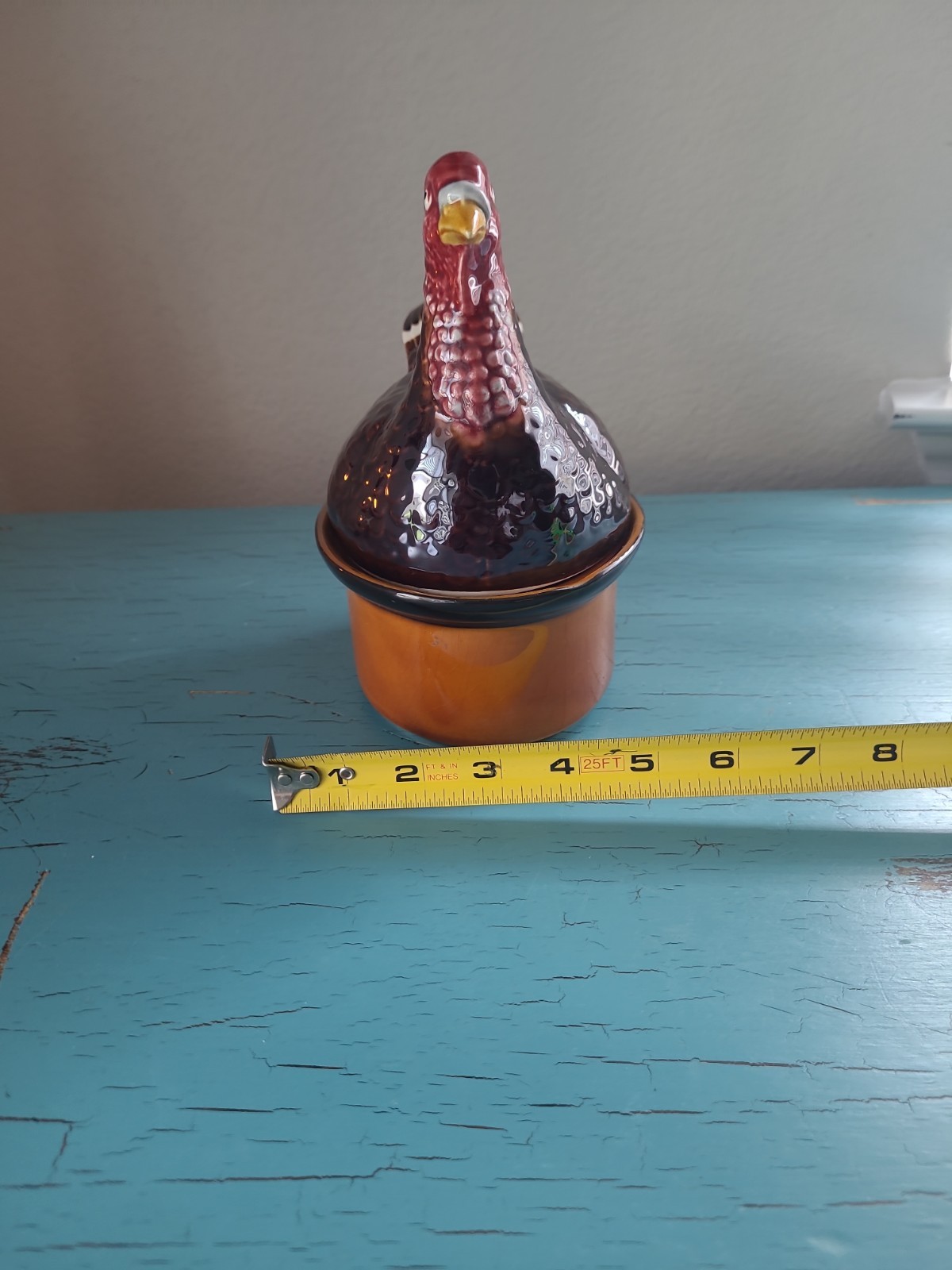Vintage 1960s Secal Portugal Turkey On A Nest Majolica Casserole Dish