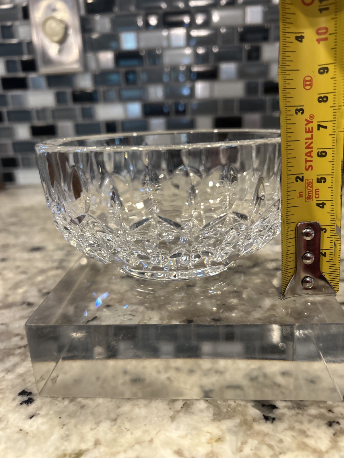 Waterford Lismore Pattern Crystal 5” Trinket Candy Bowl Dish Ireland Signed