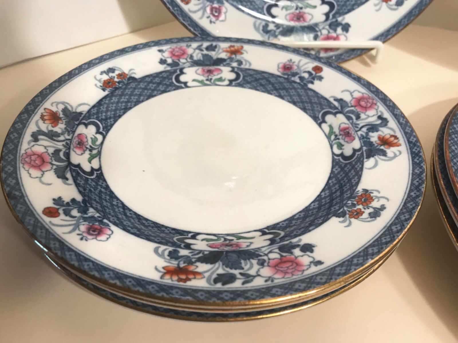 F. Winkle & Co. Set of 12 Dinner/Luncheon Plates OLD NANKIN Pattern c1911-1925