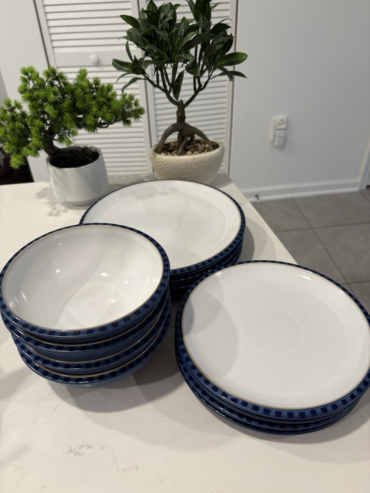 Denby England Stoneware Dinner Plate & Bowl 12 Piece Set $799 msrp, NWOT