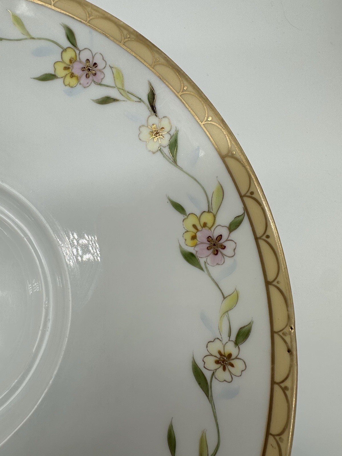 Vintage Nippon Hand Painted Floral Cookie Cake Plate