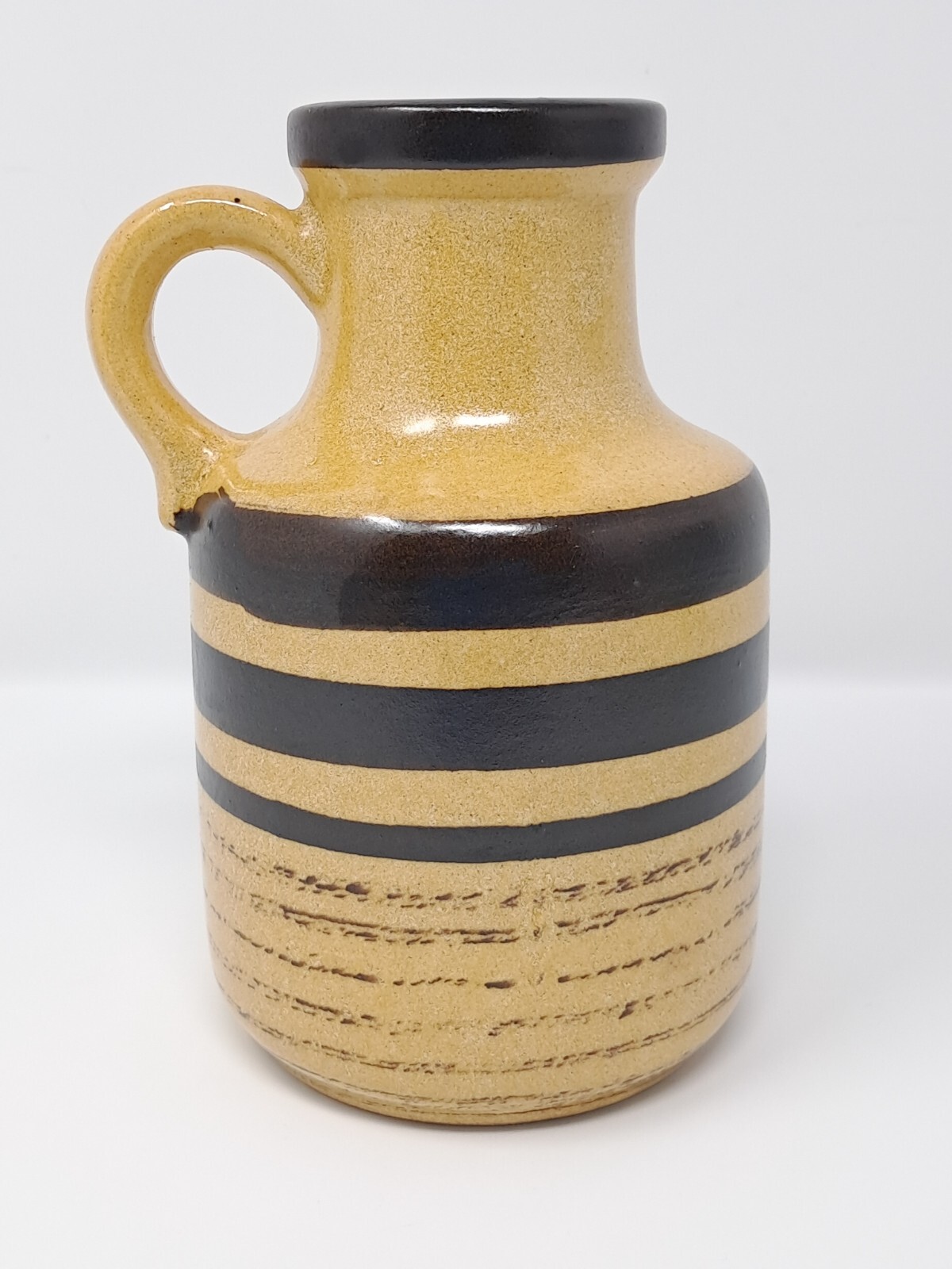 Scheurich Keramik Jug West Germany 1960s or 1970s 414-16 brown stripe pottery