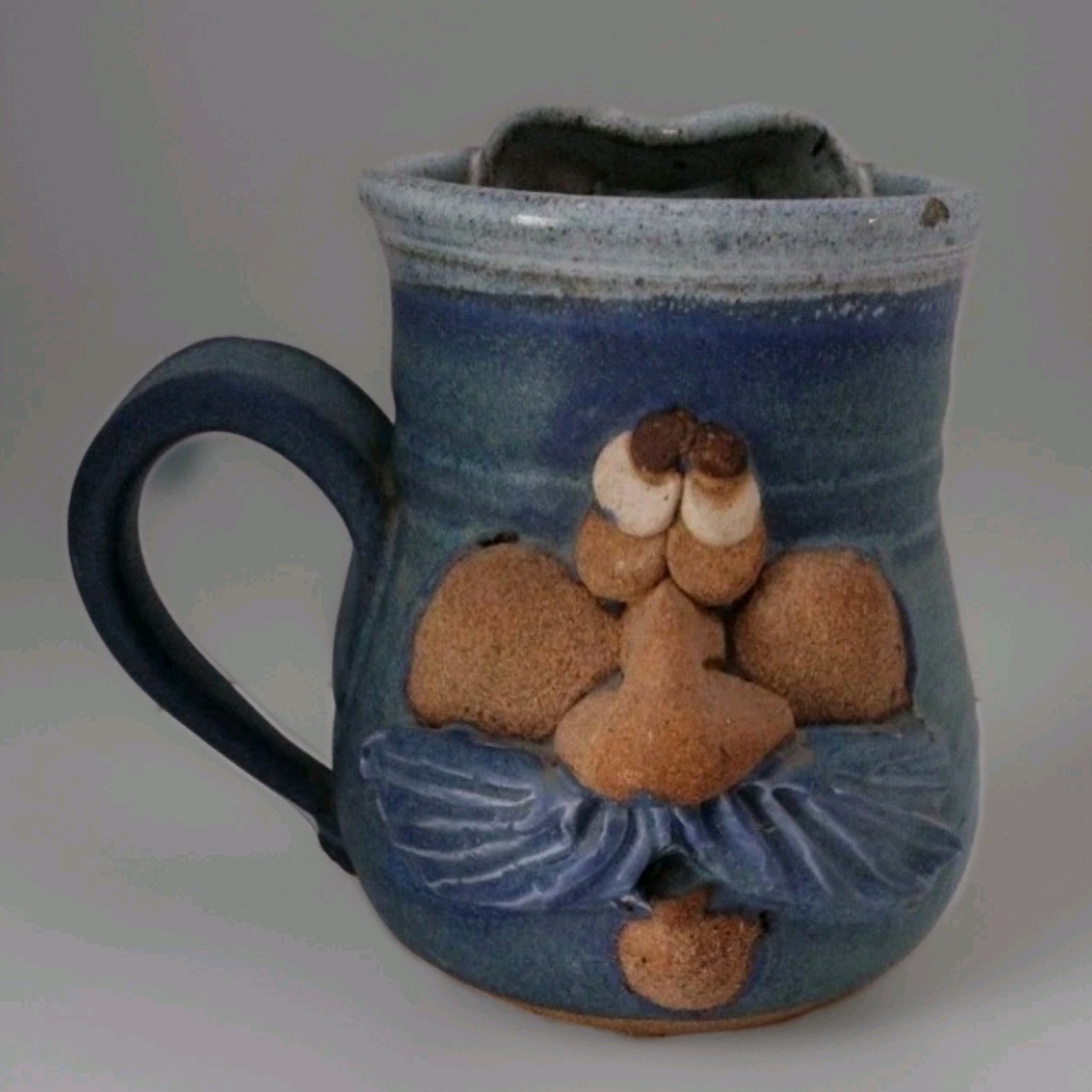 Vintage Ugly Funny 3D Face Mug Pottery Mustache Man Handmade Mustache Guard