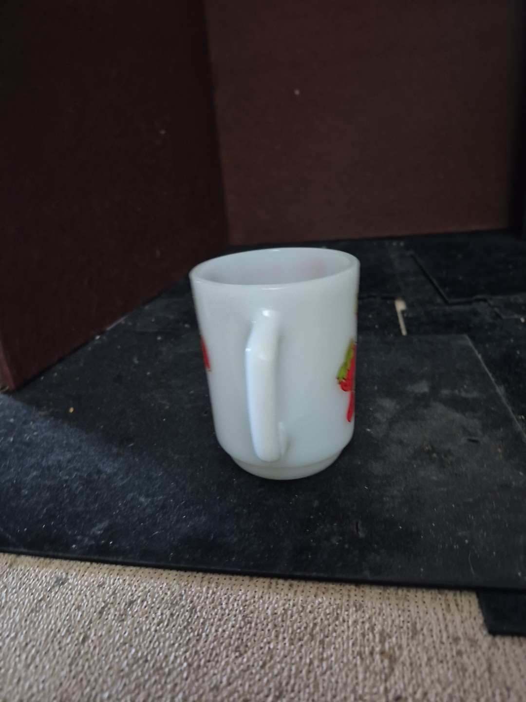 Anchor Hocking Strawberry Shortcake Milk Glass Kids Mug Oven Proof 1980s