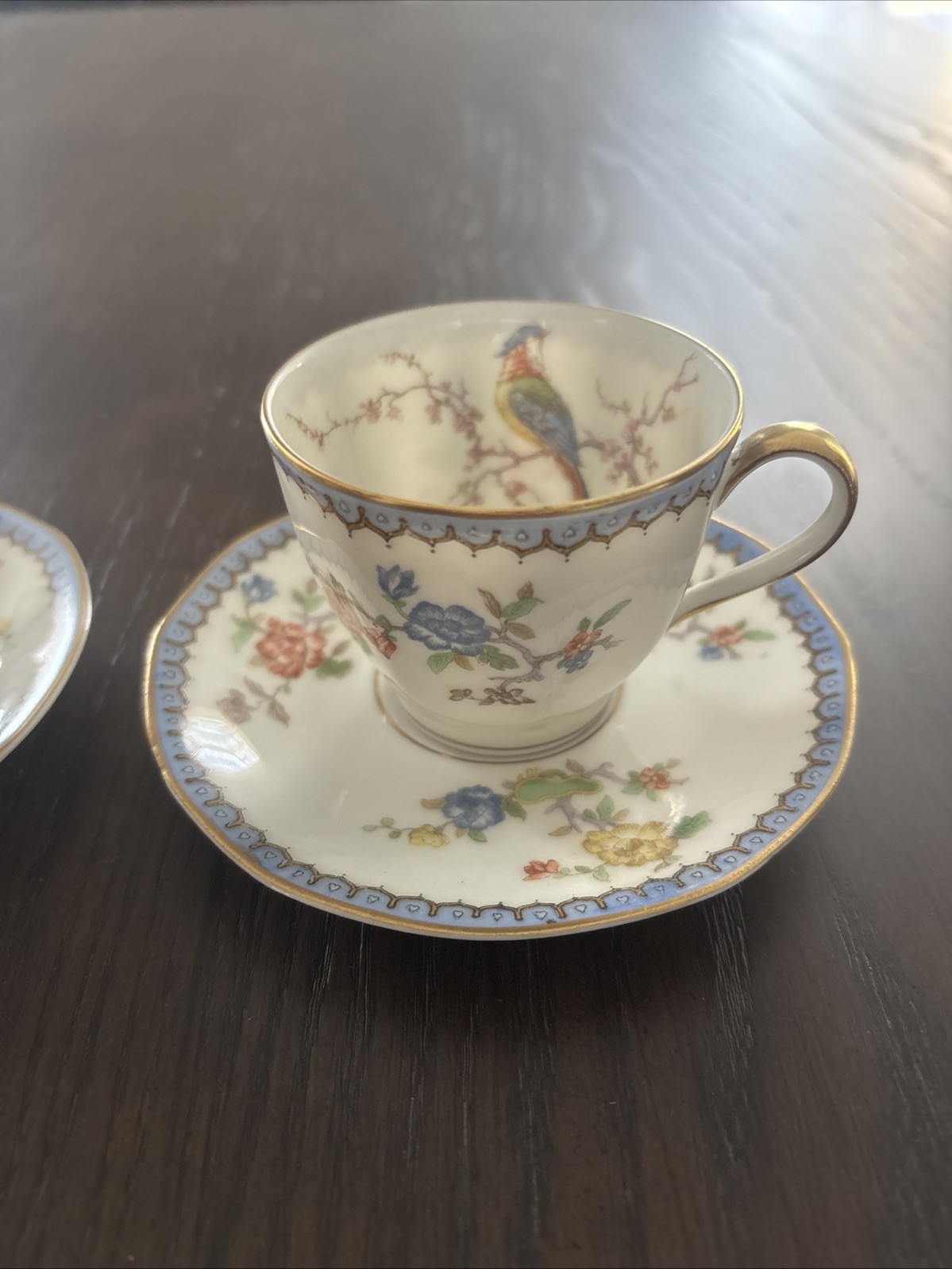 Lot of 2 Theodore HAVILAND Limoges France Cup & Saucer Birds Of Paradise
