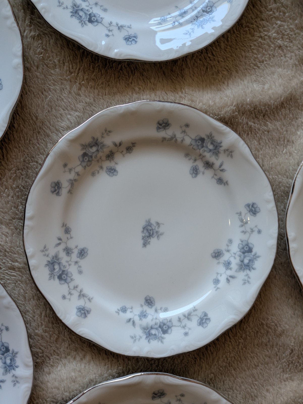Johann Haviland Bavaria Germany Blue Garland 6.25″ Bread Butter Plate set of 8