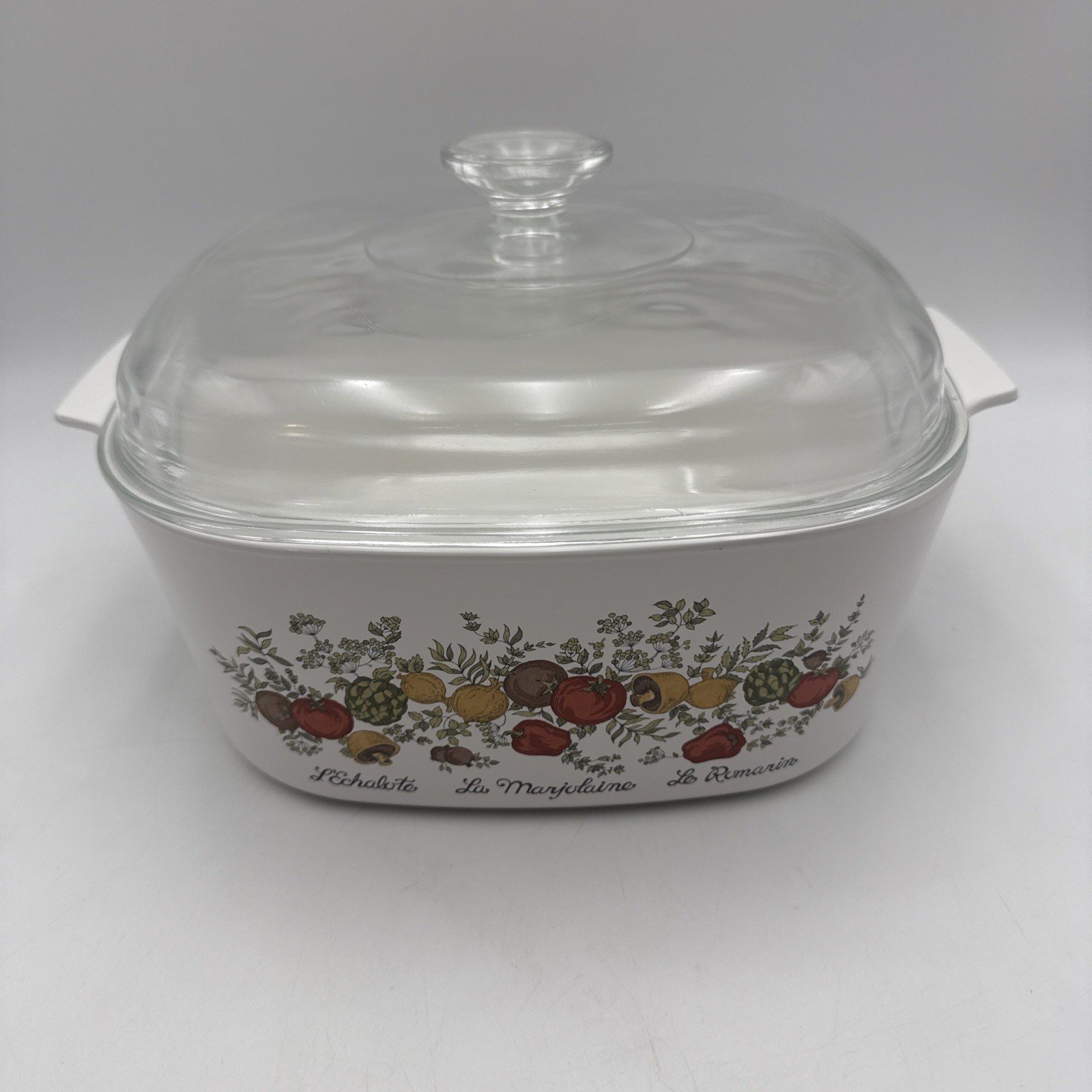 VTG Corning Ware L’Echalote La Marjolaine “Spice Of Life” 5 Quart Dish with Lid