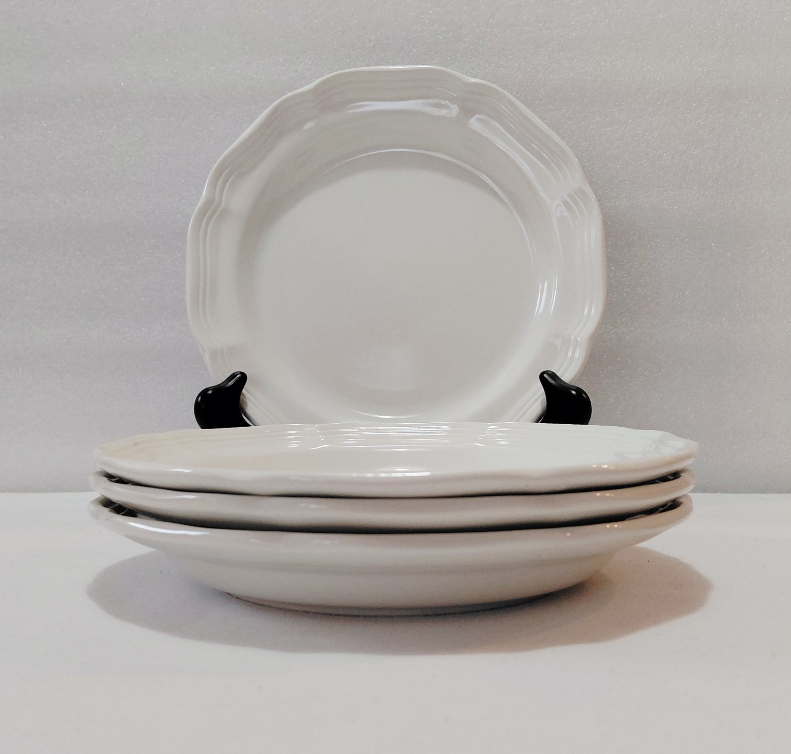 Mikasa Salad Plates 7 7/8″ French Countryside Off White Rustic Farmhouse Set 4