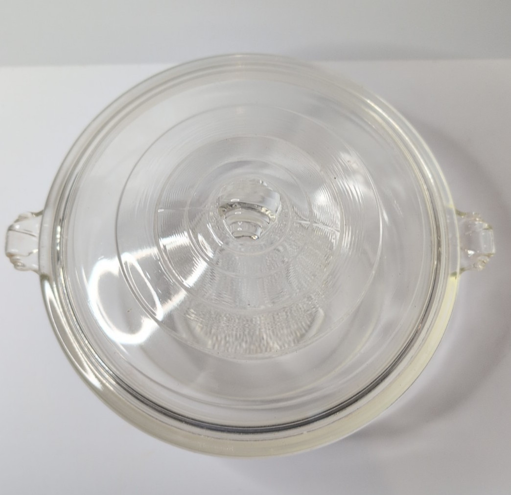 Vtg Glasbake #55 Clear Glass Art Deco Oven Ware Casserole Dish Bowl Skyscraper