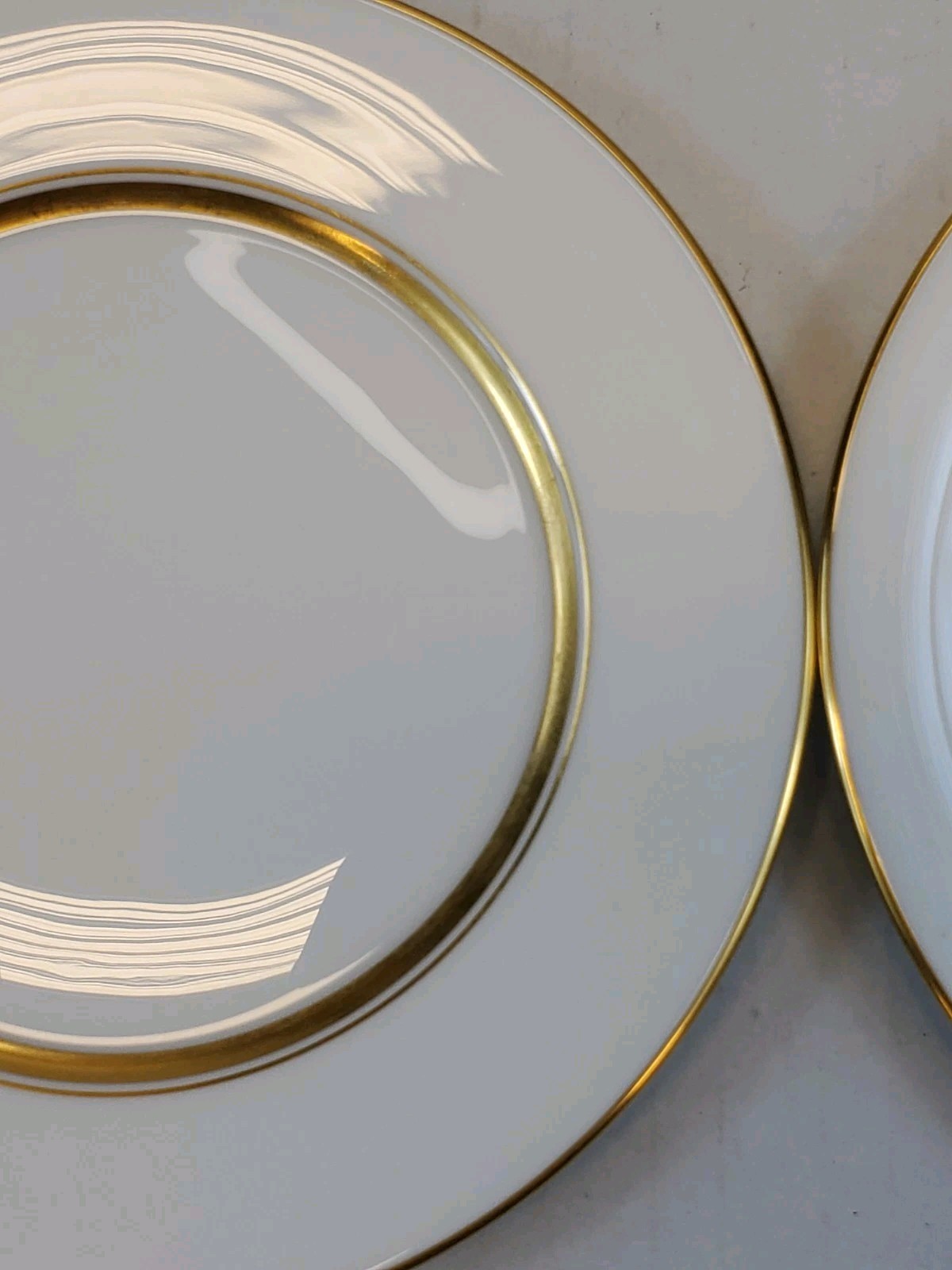 Oxford Lenox Bone China Andover Set Of 4 Salad Plates 6″ White With Gold Trim