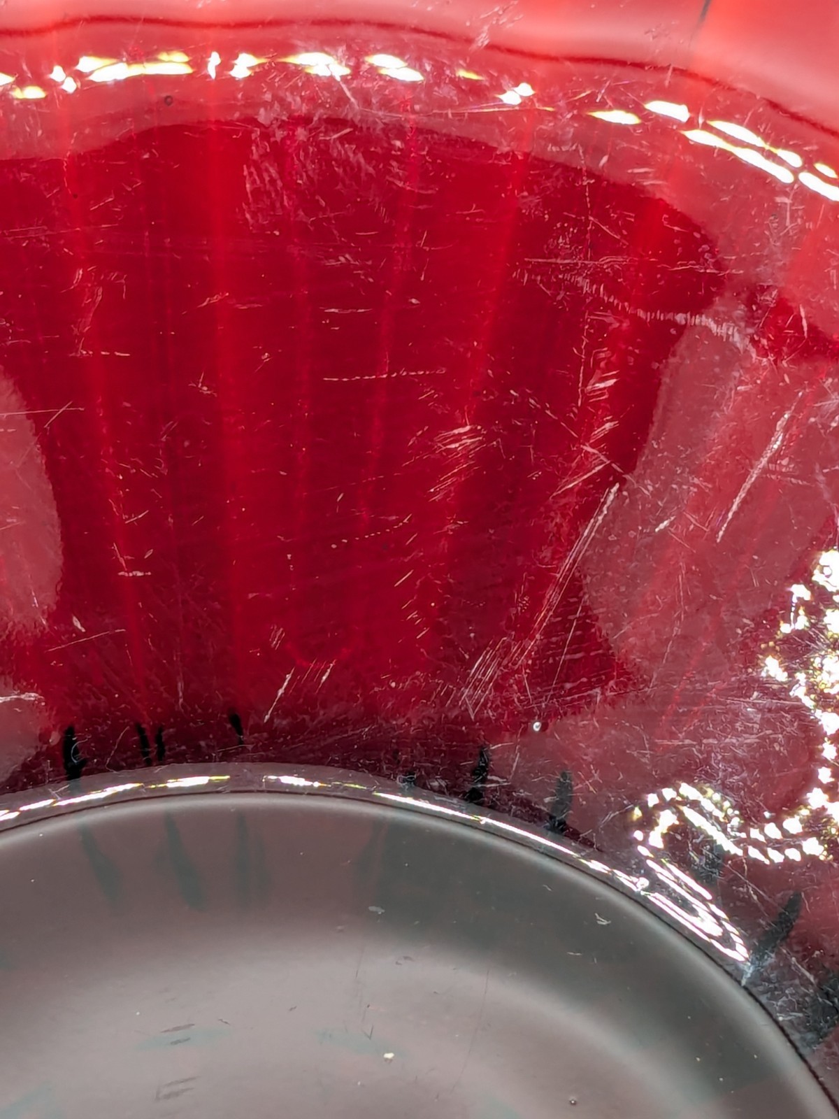 Vintage Serving Plate Ruby Red Depression Glass 8”Gorgeous Glass Art