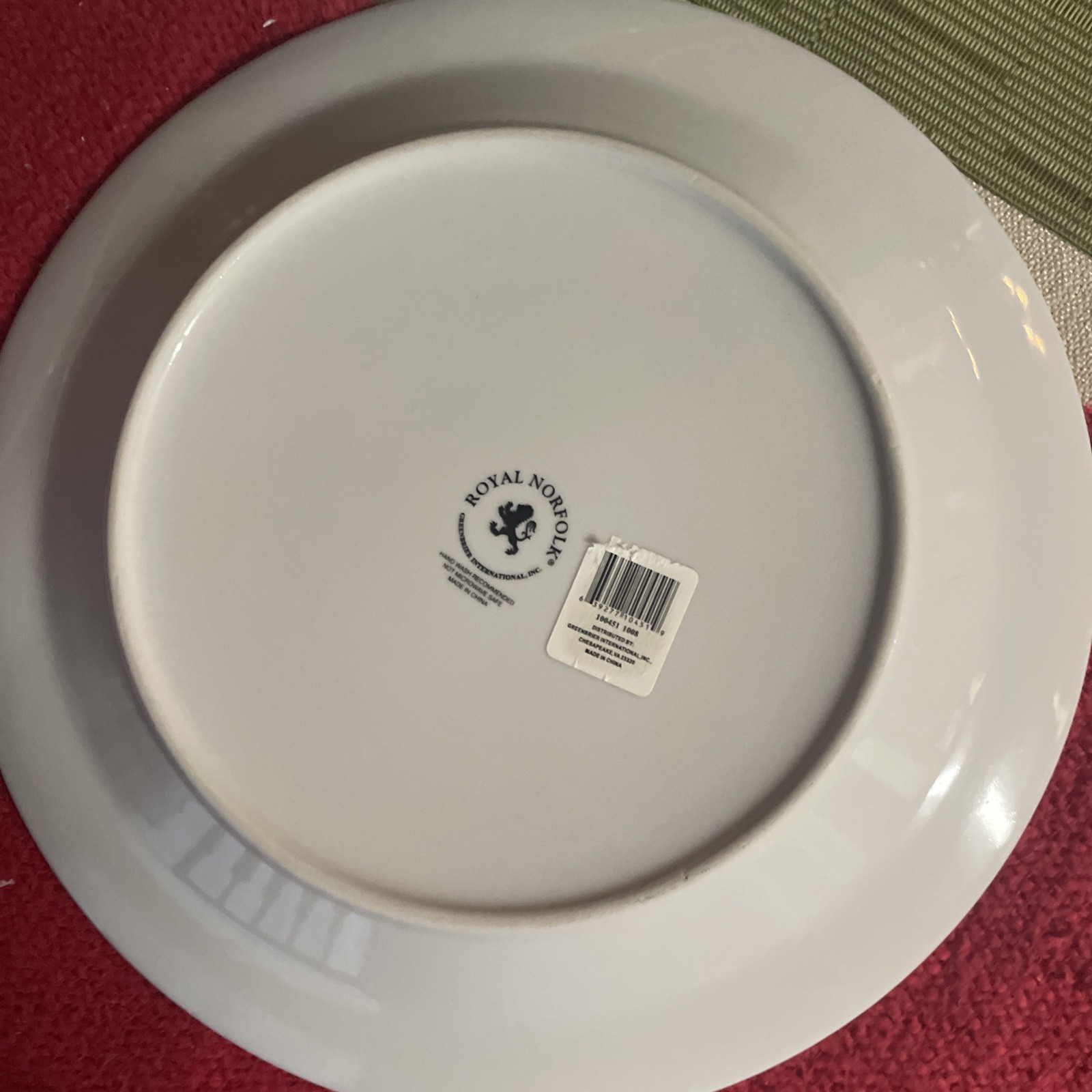 Set of 4 Royal Norfolk White W/Gold Trim Dinner Plates Elegant Tableware 10-1/2”