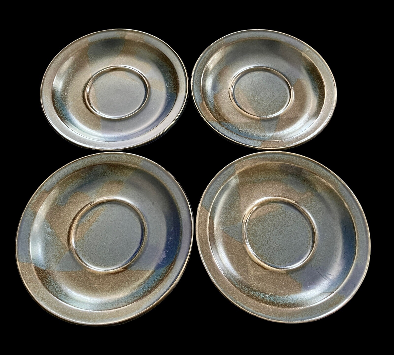 Set Of 4 Iron Mountain Pottery Blue Ridge 6-3/8” Saucers Nancy Patterson