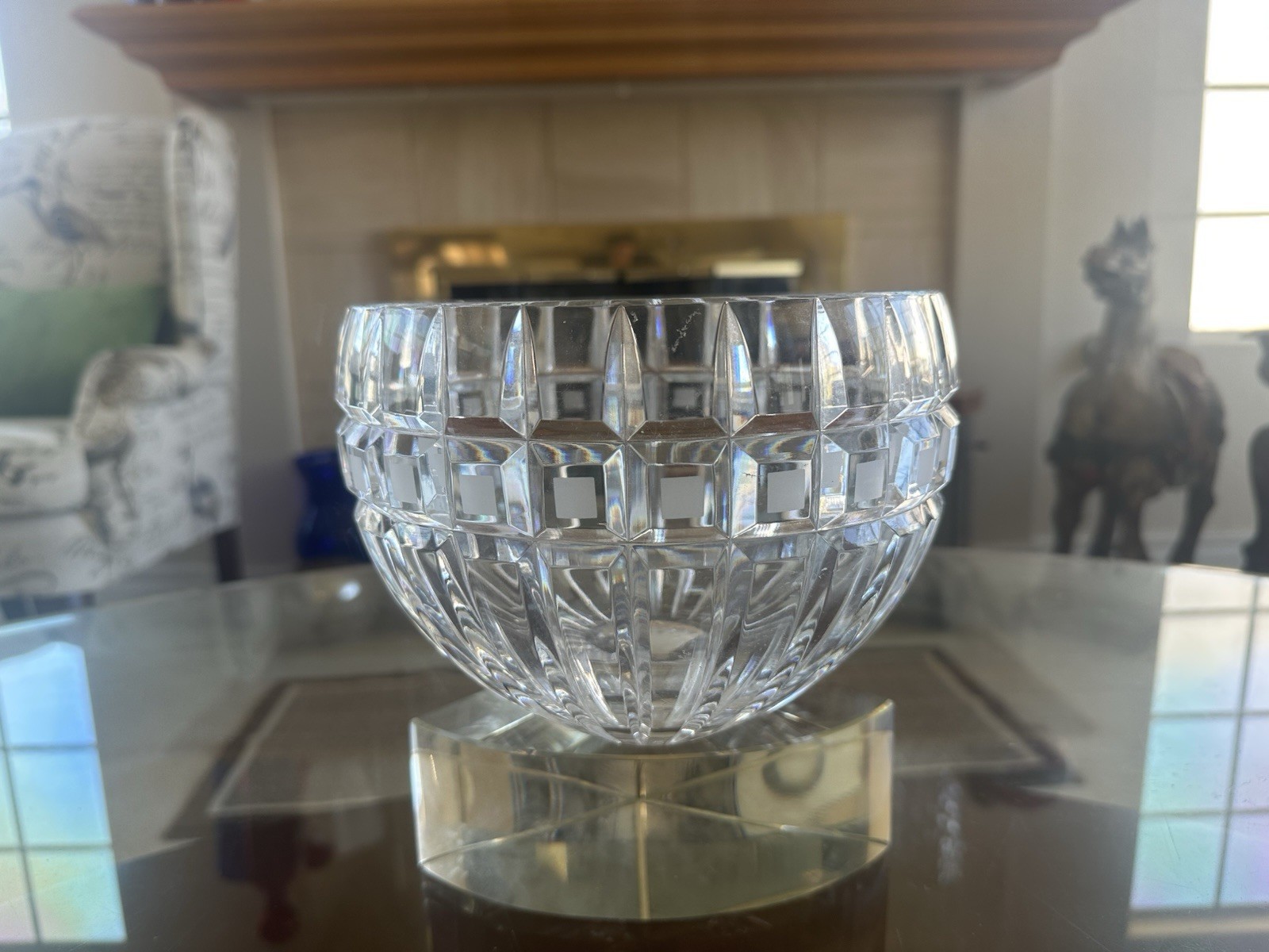 VTG Marquis by Waterford Quadrata Crystal Bowls Signed 3pc Centerpiece Poland