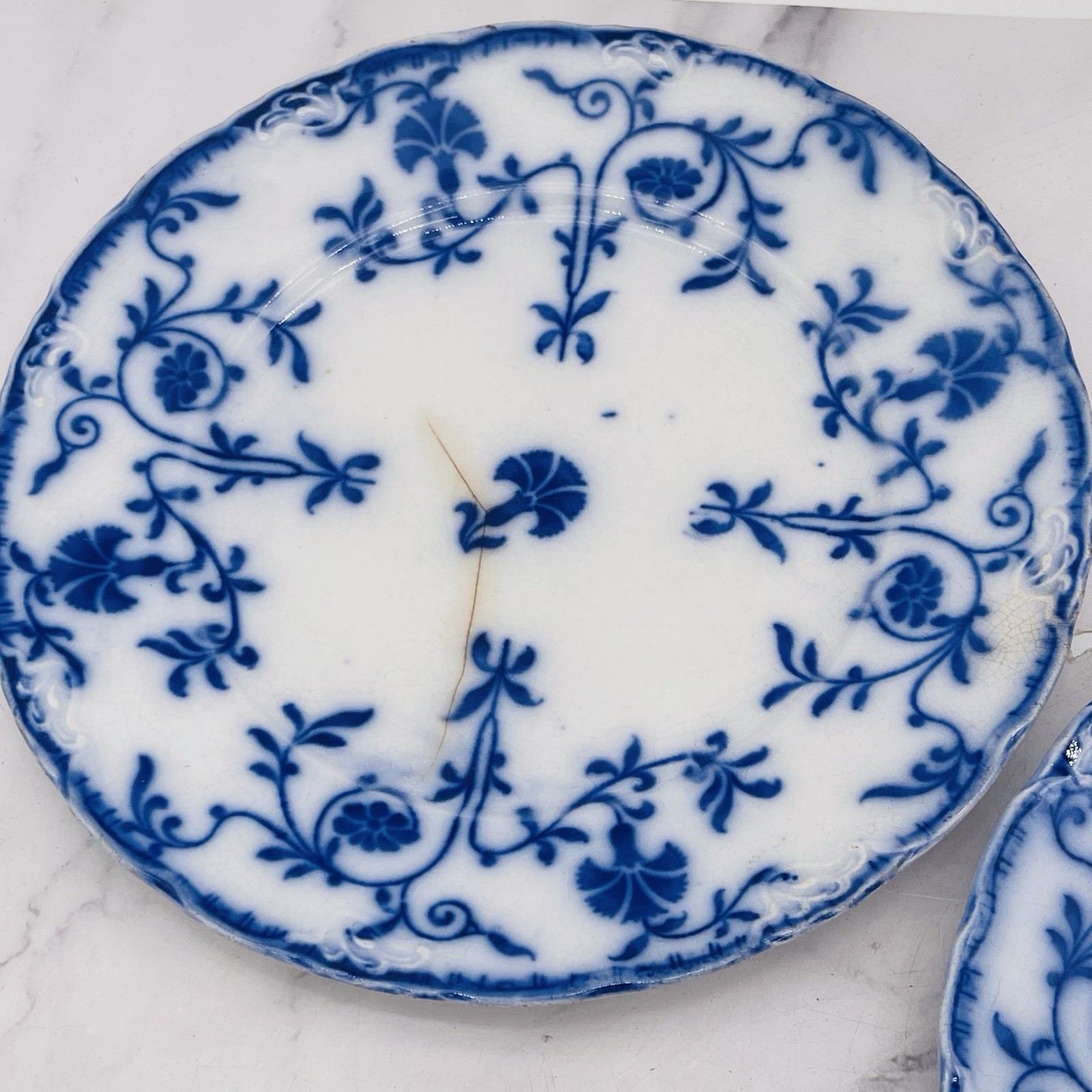 Set of 13 Vtg Atq Blue & White Plates Wall Collage Display Decor Mostly England