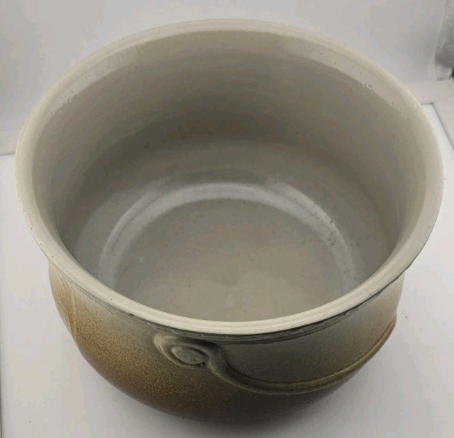 Pottery Ceramic Stoneware Bowl Pot Planter Ombre Brown Tan Rustic Farmhouse Vntg