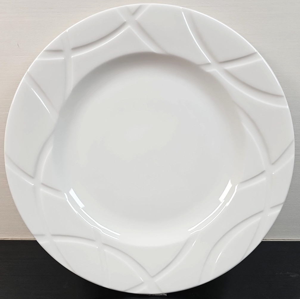 12 Lenox Vibe Salad Plate Set White Swirled Elegant Accent Table Dining Dish Lot
