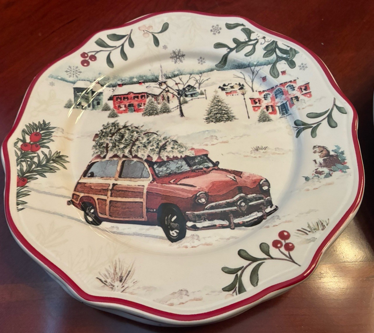 Better Homes & Gardens Christmas Heritage Plates Winter Forest Set 7