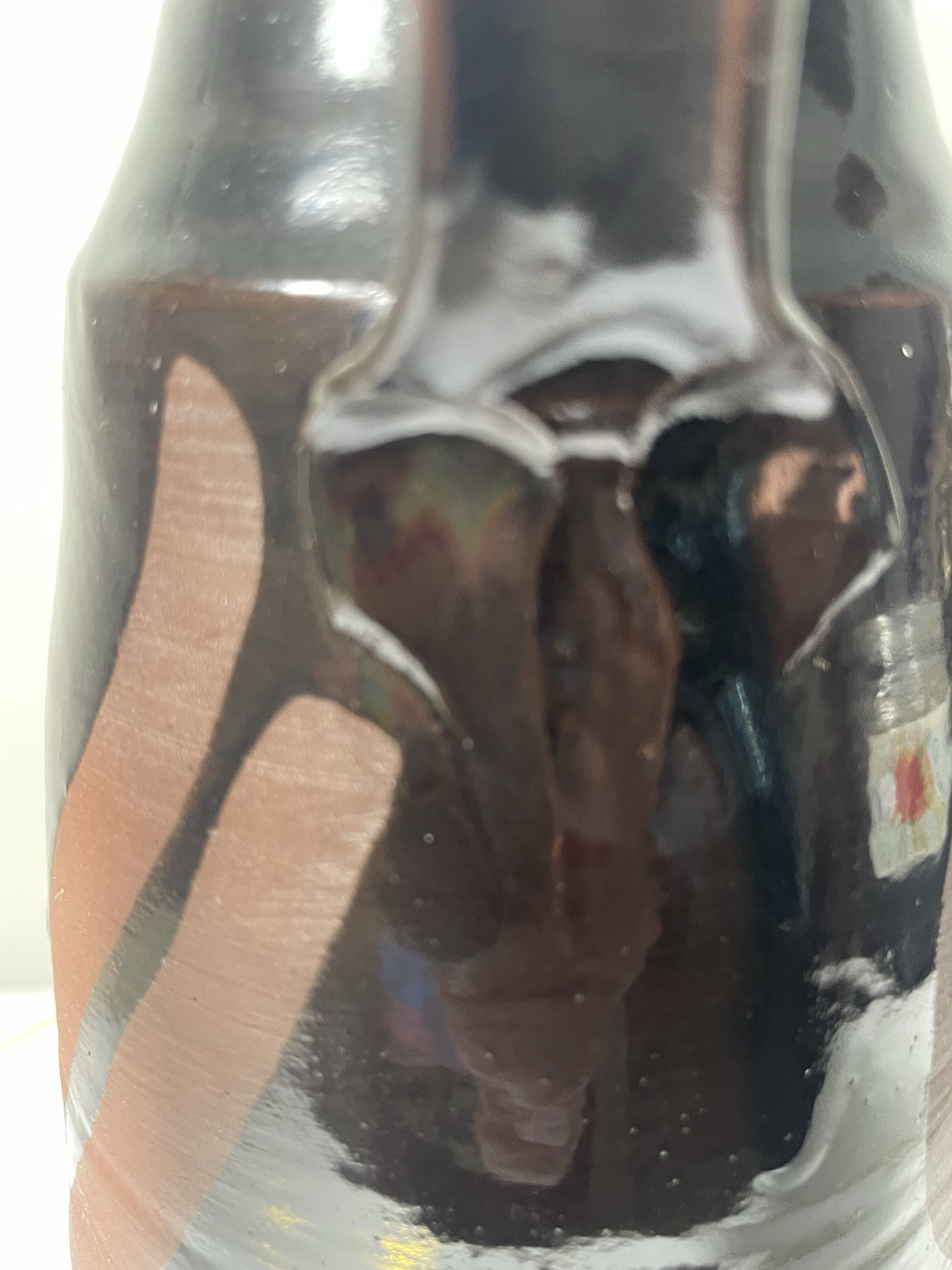 Redware Art Pottery Pitcher Vase Signed SE Abstract Mashiko Style