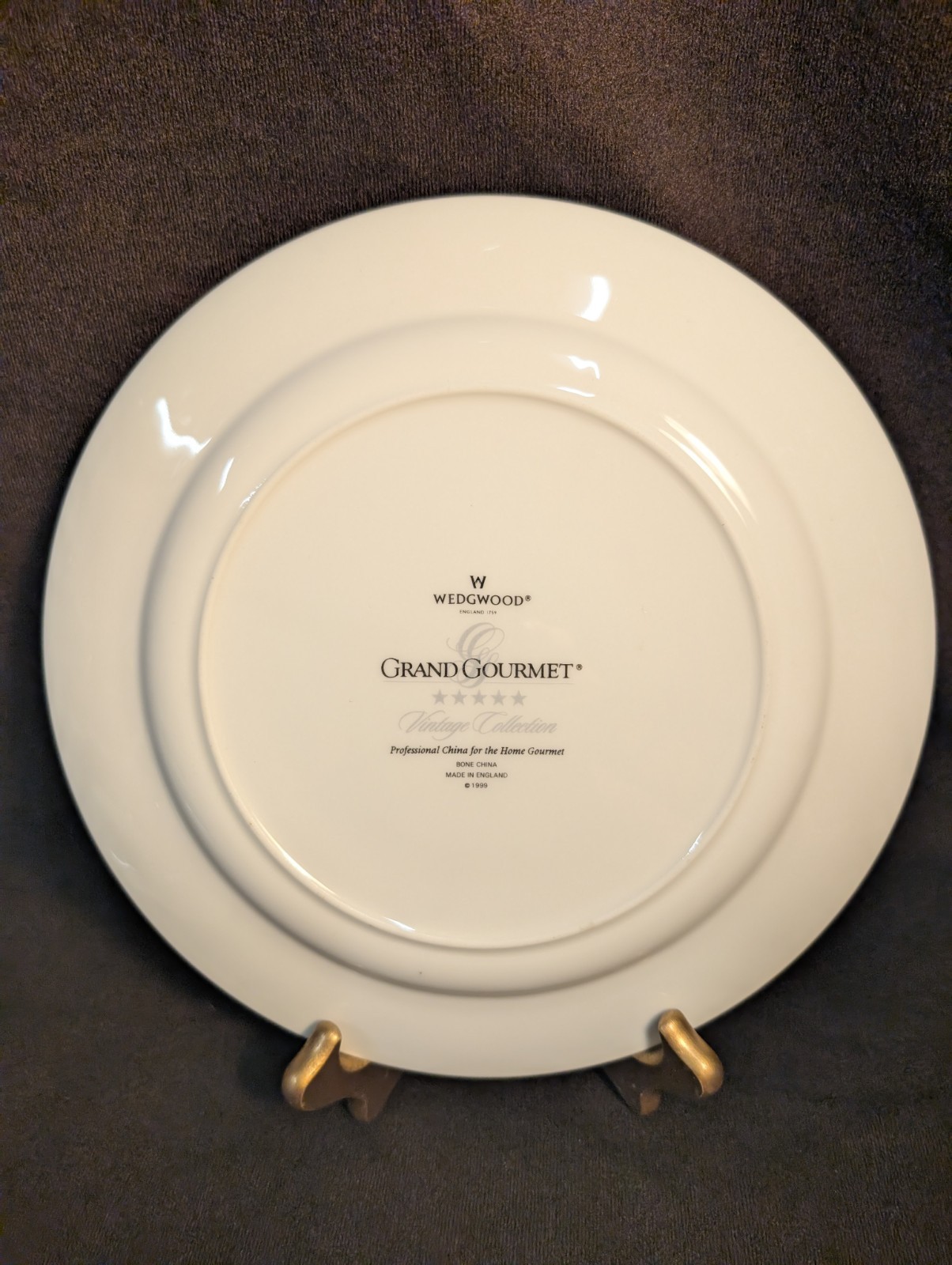 Wedgewood Grand Gourmet Kistler Vintage Collection Dinner Plate 9 3/4″ EUC