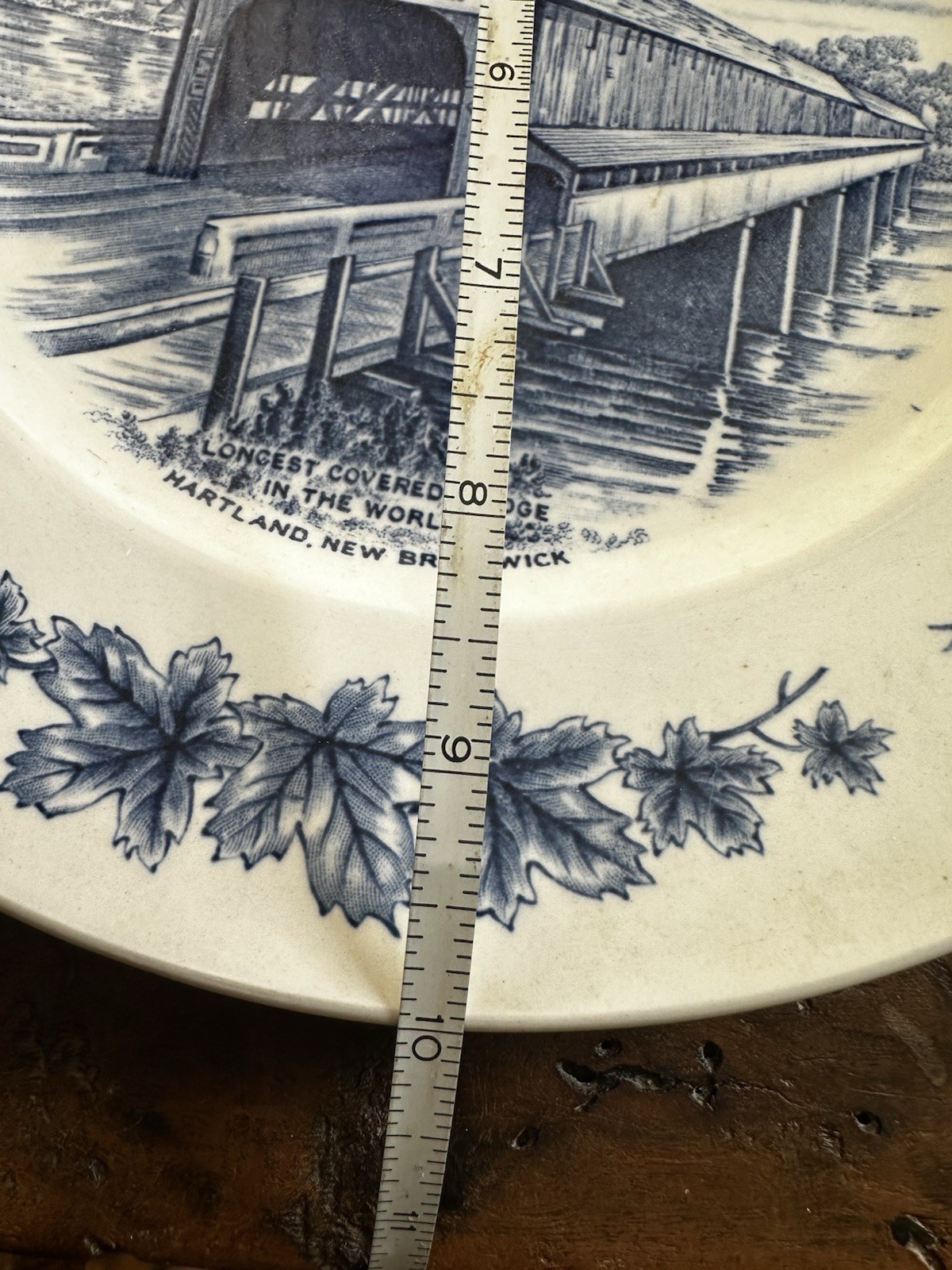 Vintage Wood & Sons Atlantic Canada Covered Bridge Transferware Plate Cottagecor