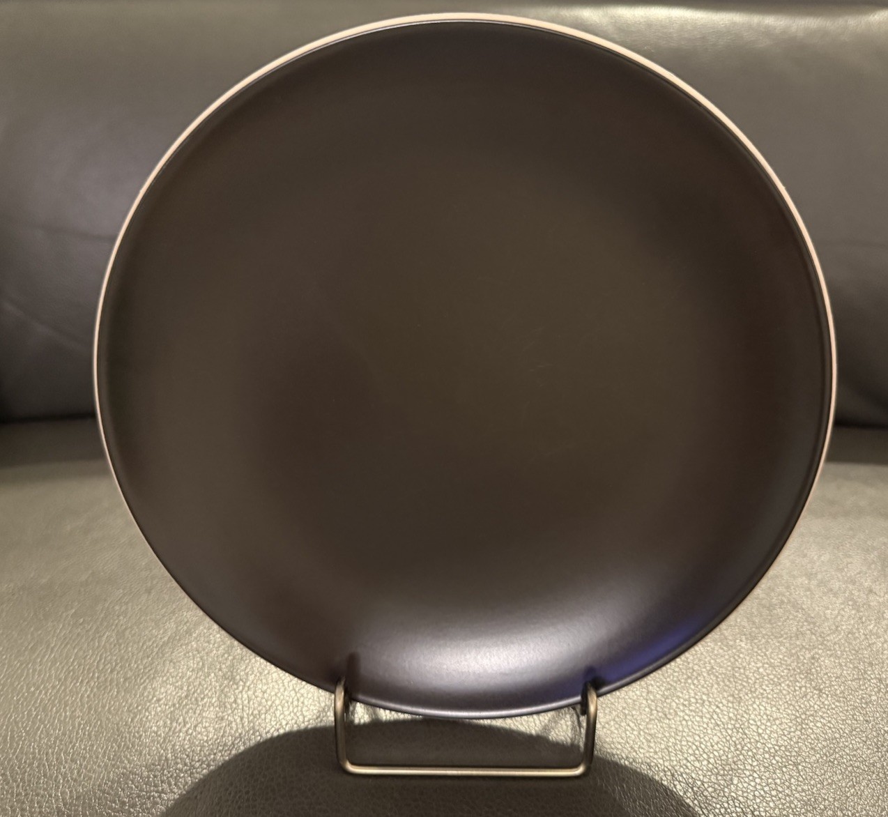 4 – Beekman Home Stoneware Contemporary Brown Salad/Dessert Plates W/Beige Trim